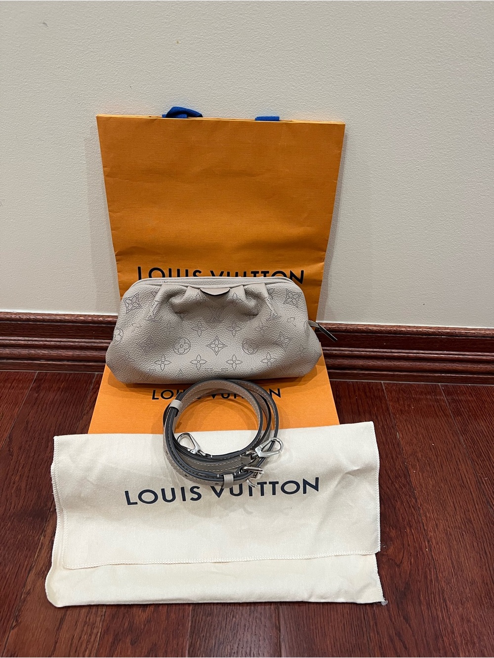 New Louis Vuitton Mahina Scala Mini Pouch Galet